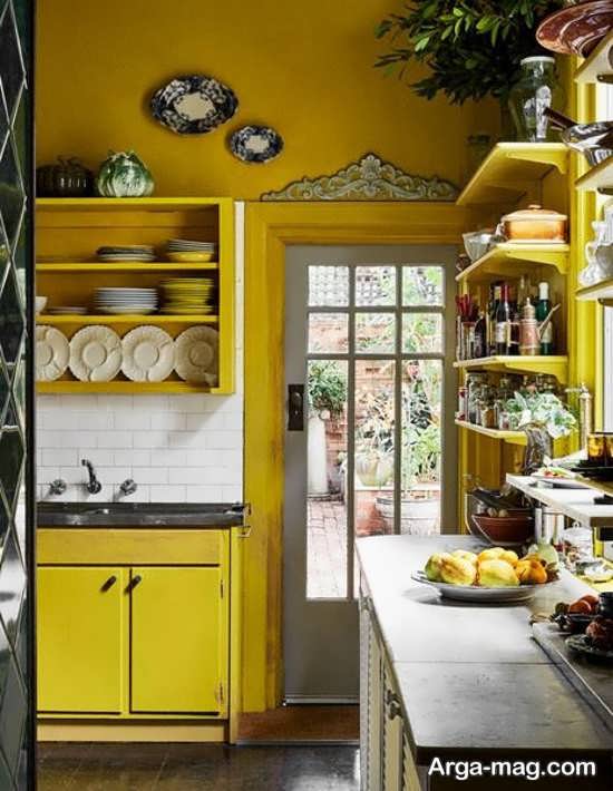 مجموعه دکوراسیون آشپزخانه زرد