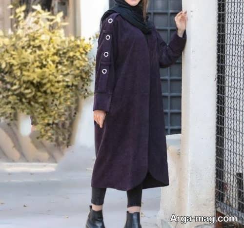 مدل مانتو کبریتی رنگ تیره