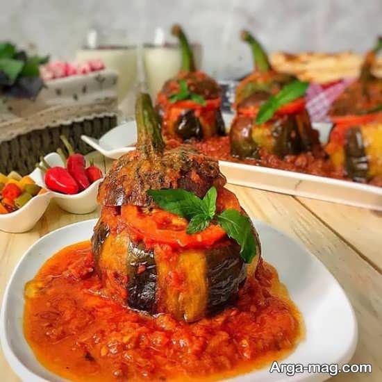 تزیینات جالب دلمه بادمجان