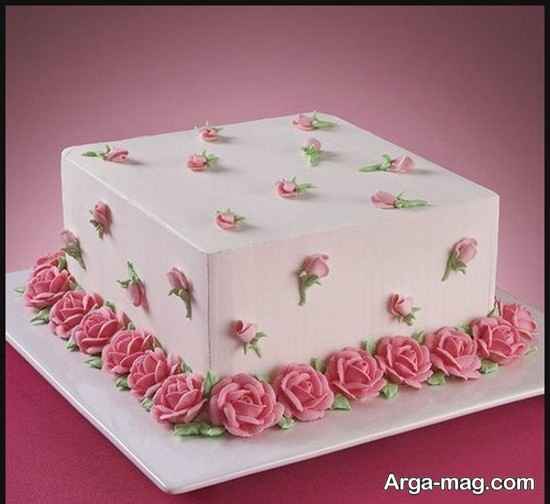 تزئین راحت کیک مربع