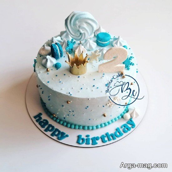 کیک تولد آبی پسرانه