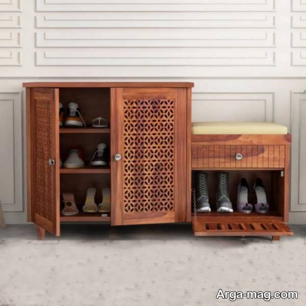 l shaped shoe rack with seat