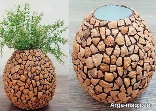 ایده های جالب دیزاین گلدان با سنگ