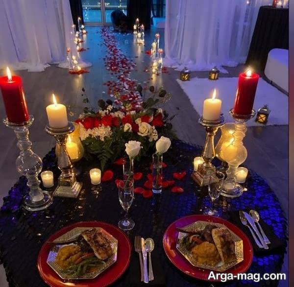 دیزاین میز دو نفره برای تولد همسر، سالگرد ازدواج و ولنتاین