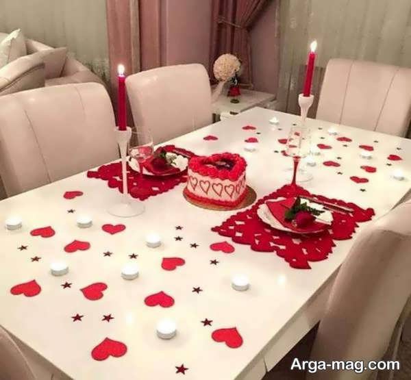 تزیینات عاشقانه و خواستنی میز دو نفره