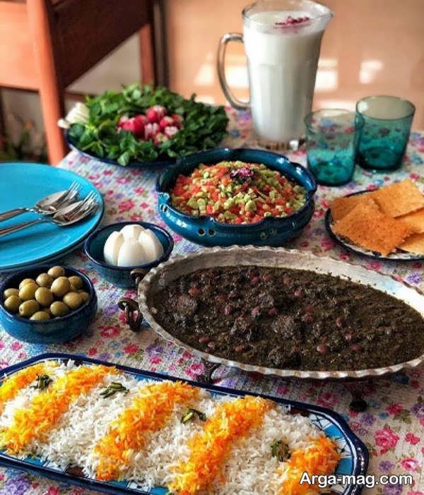 تزیین سفره ایرانی برای مهمانی یا حتی وعده های غذایی ساده