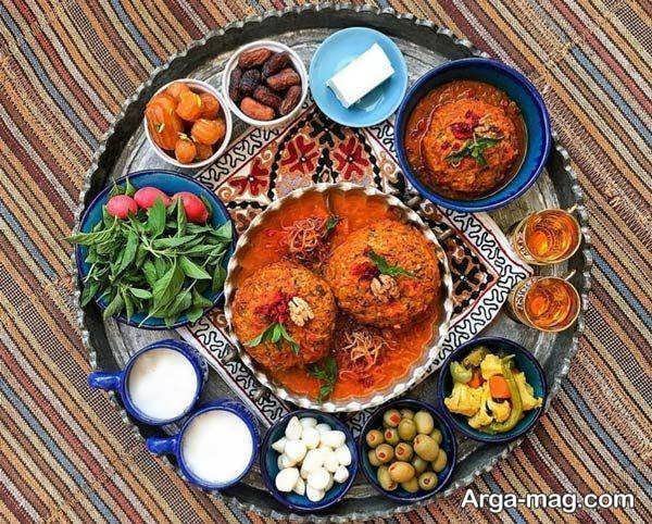 ایده های زیبا و مجلسی تزییناتی سفره ایرانی با غذاهای خوشمزه ایرانی