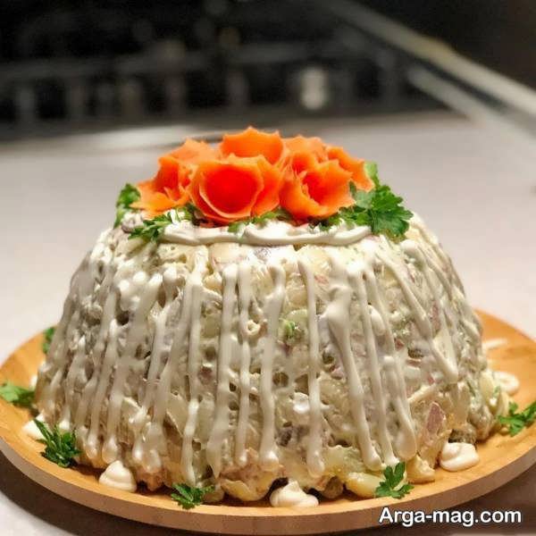 ایده های زیبا و اشتهابرانگیز تزیین سالاد الویه ۱۴۰۱
