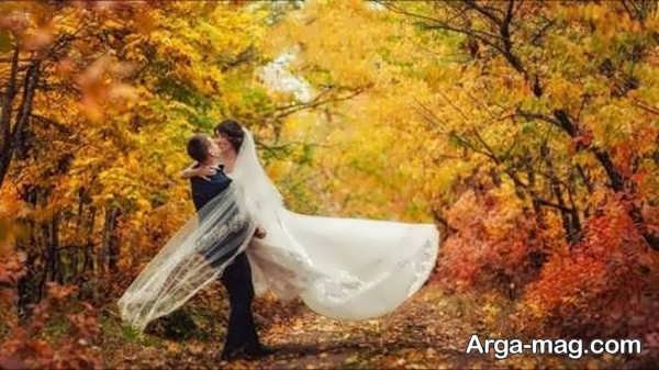 خاص ترین ژست های عکاسی عروس داماد در فصل پاییز