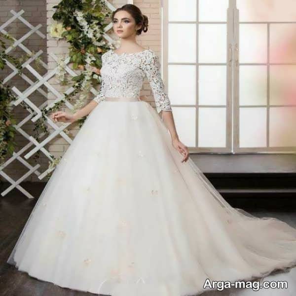 تصاویر لباس عروس طرح دار