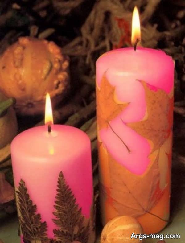 انواع شمع آرایی با برگ