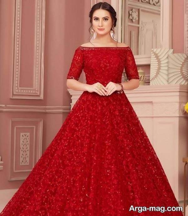 جذاب ترین مدل های لباس دخترانه مجلسی قرمز شیک