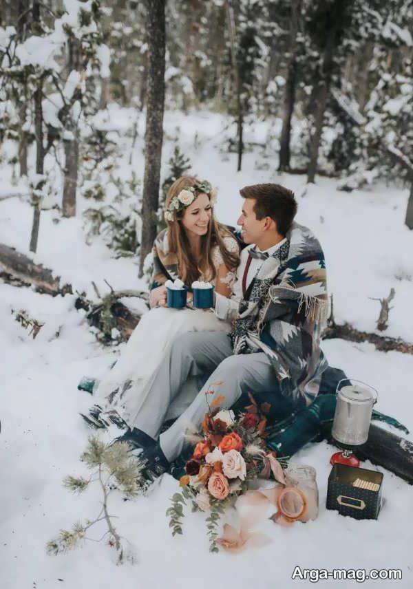 عکس عروسی با تم زمستانی