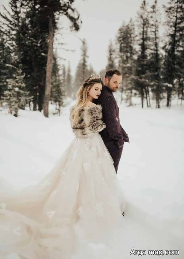 انواع عکس جذاب عروسی در زمستان