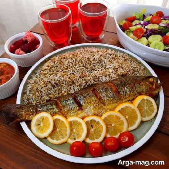 تزئین سبزی پلو ماهی عید