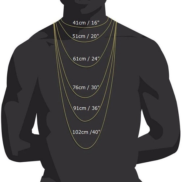 سایز استاندارد گردنبند طلا زنانه و مردانه