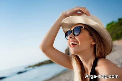 استفاده از عینک و کلاه آفتابی برای درمان حساسیت چشم به نور