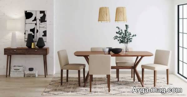 طرح های زیبا فرش زیر میز غذا خوری