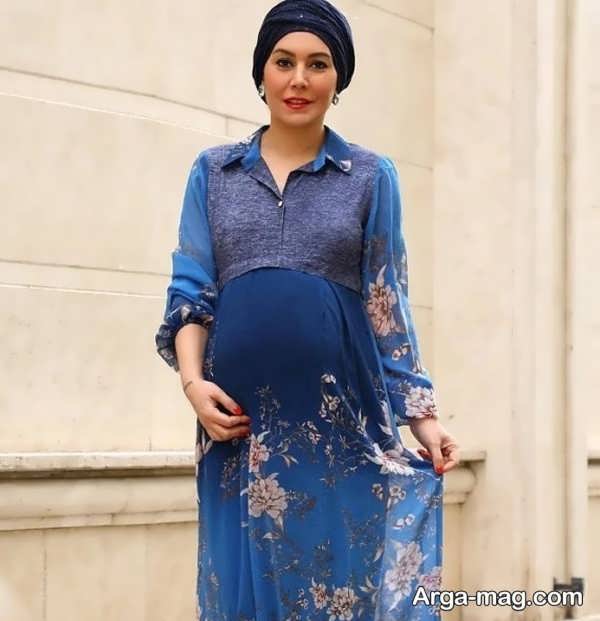 مدل لباس بارداری مجلسی در رنگ زیبا