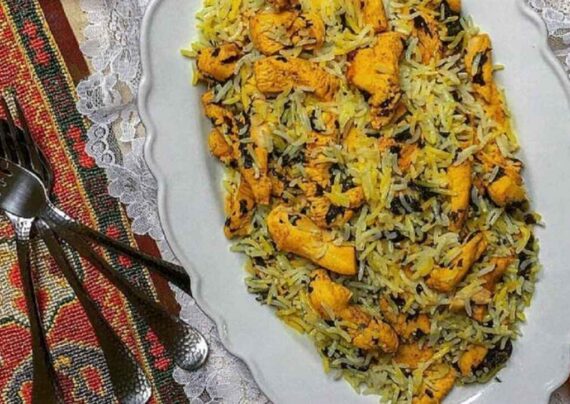 طرز تهیه جعفری پلو و مرغ