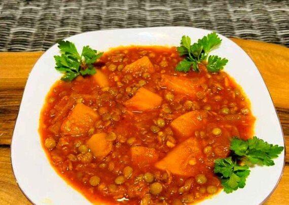 طرز تهیه قلیه عدس و گوشت