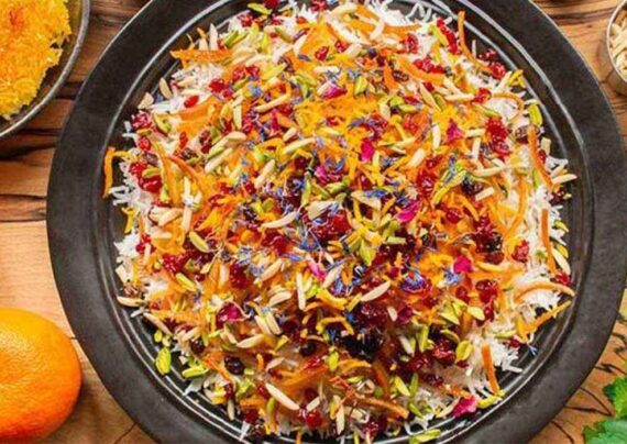 طرز تهیه پلو پوست پرتقال و پسته