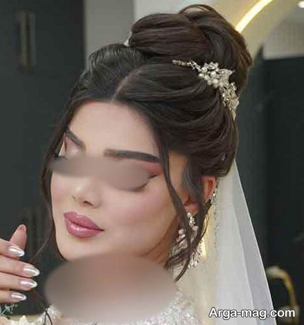 مدل شینیون عروس زیبا با تور ۱۴۰۵