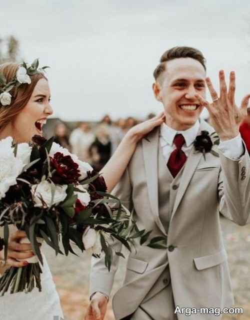 عکس پاییزی عروس با حلقه