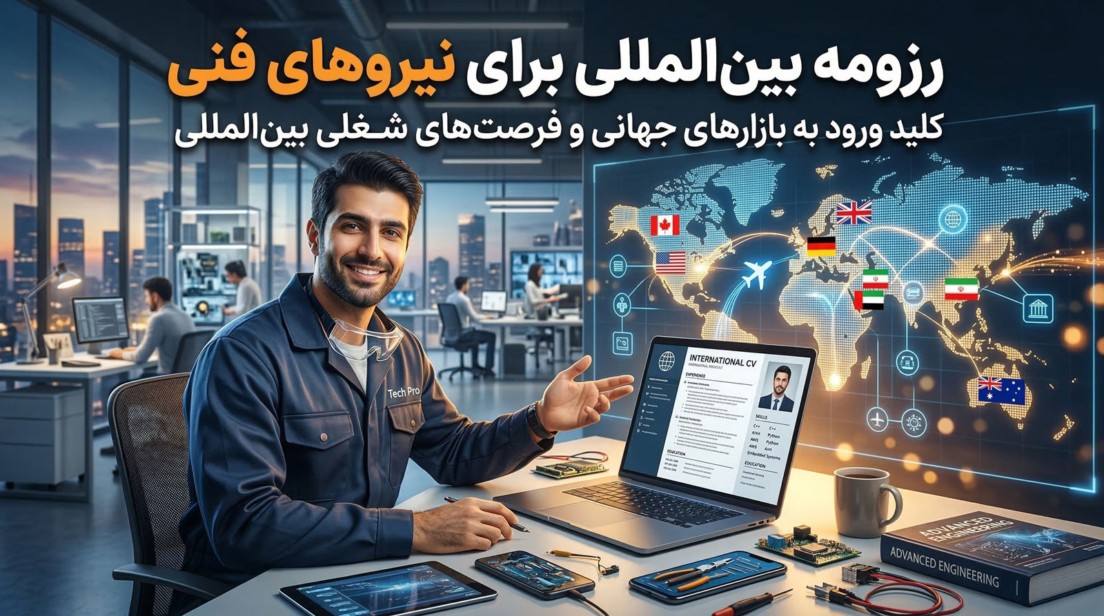 رزومه بین المللی برای نیروهای فنی