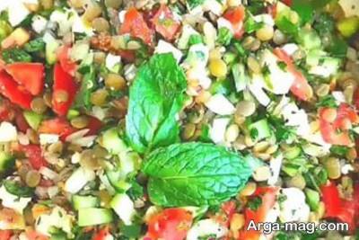 آموزش تهیه سالاد عدس و سالمون