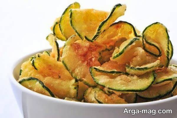 طرز تهیه چیپس کدو سبز بدون روغن