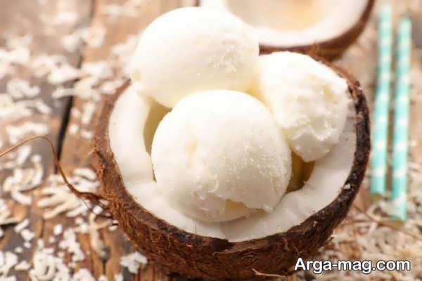 دستور تهیه بستنی نارگیلی سریع و آسان