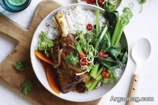 طرز تهیه پلو ماهیچه با زغفران