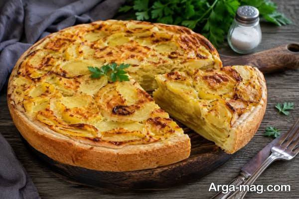 دستور پخت تارت سیب ‌زمینی و پیاز