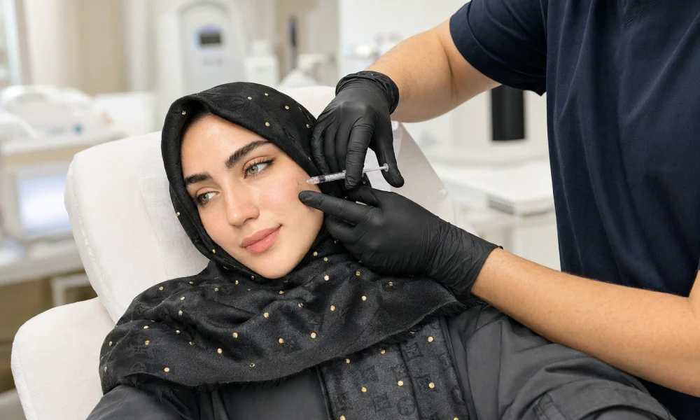برجسته کردن گونه با تزریق فیلر گونه