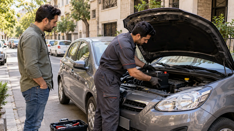 هنگام دریافت خدمات امداد باتری خودرو چه اتفاقی می‌افتد؟